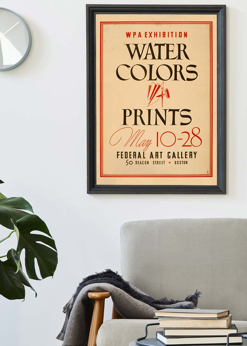 Watercolours and Prints Exhibition Poster Boston