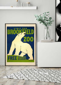 Brookfield Zoo Illinois Polar Bear Poster