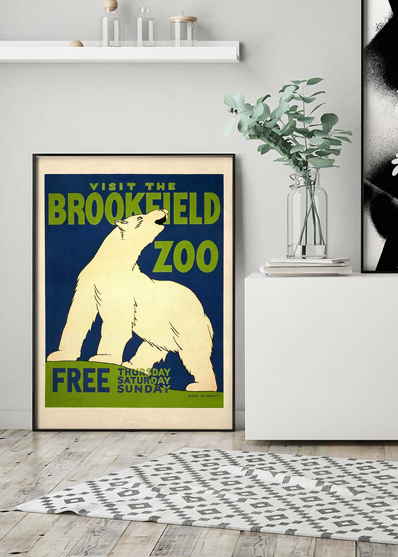 Brookfield Zoo Illinois Polar Bear Poster