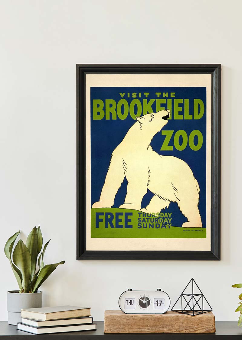 Brookfield Zoo Illinois Polar Bear Poster