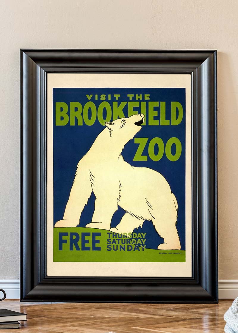 Brookfield Zoo Illinois Polar Bear Poster