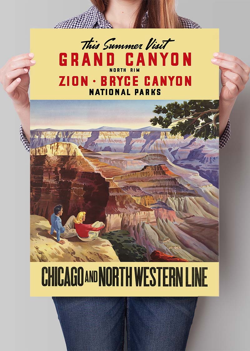 Grand Canyon National Parks Vintage Tourist Chicago Poster