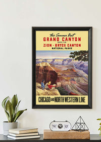 Grand Canyon National Parks Vintage Tourist Chicago Poster