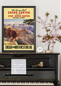 Grand Canyon National Parks Vintage Tourist Chicago Poster