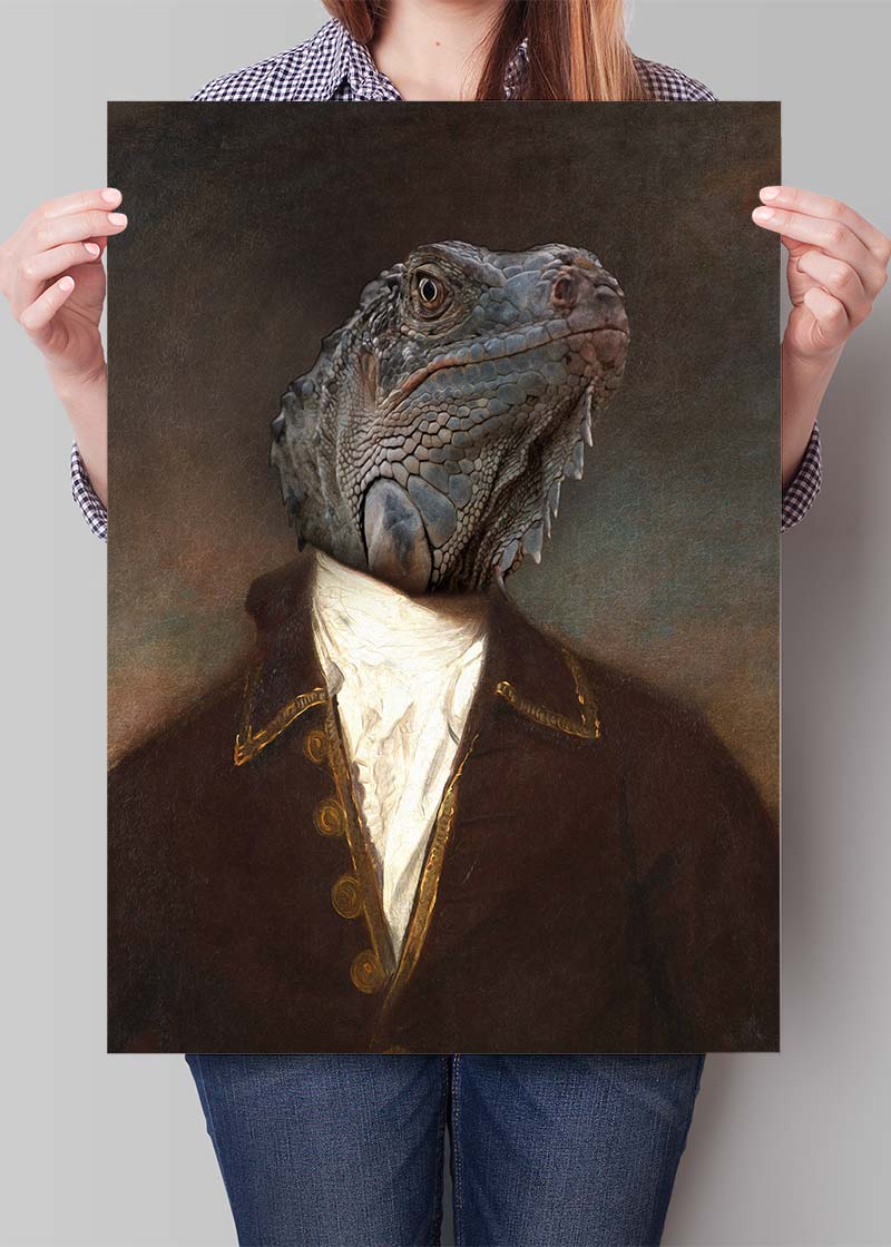 Iguana Portrait Print