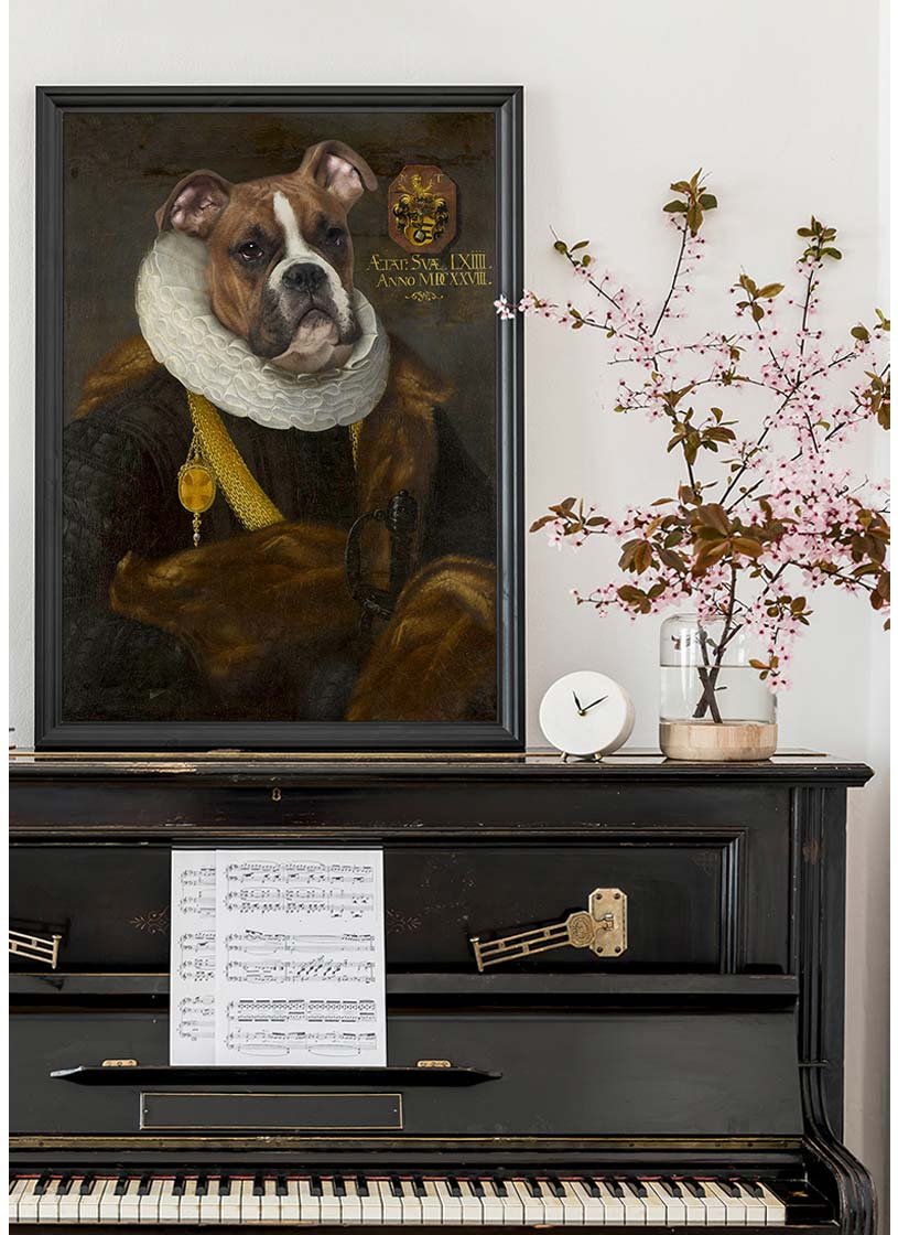 Boxer Dog Gentleman Portrait Print