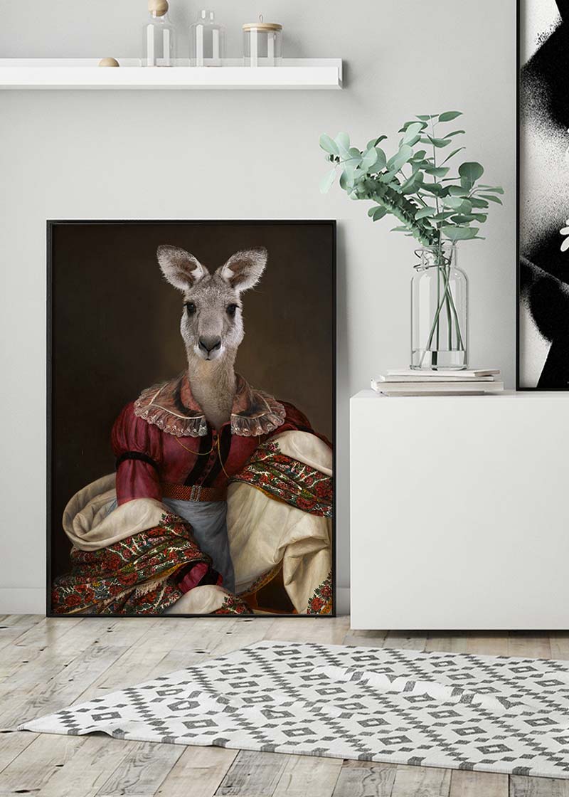 Kangaroo Lady Portrait Print