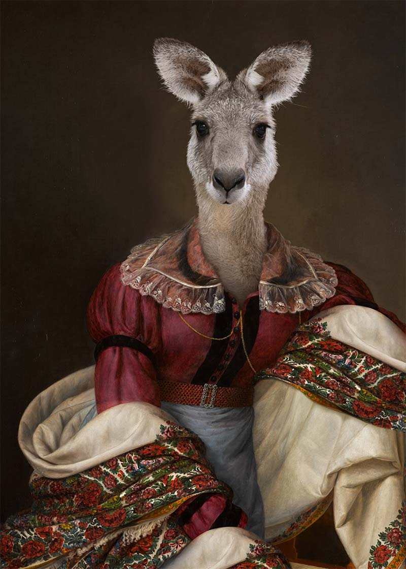 Kangaroo Lady Portrait Print