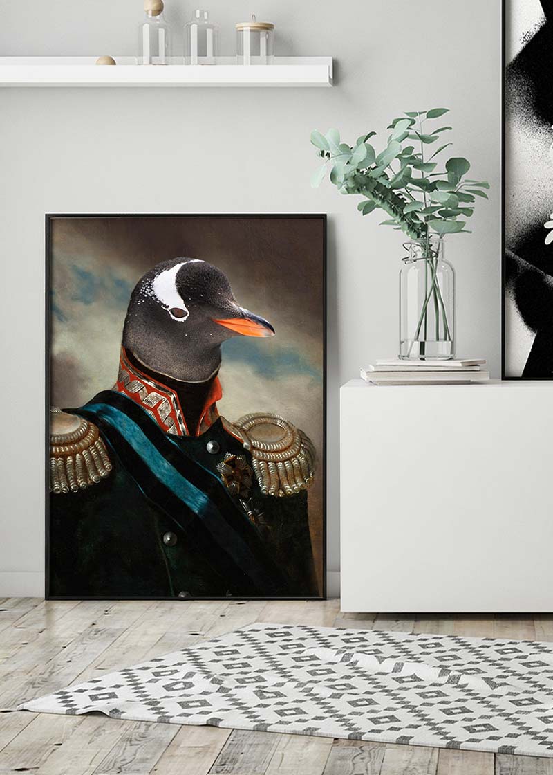 Penguin Military Portrait Print