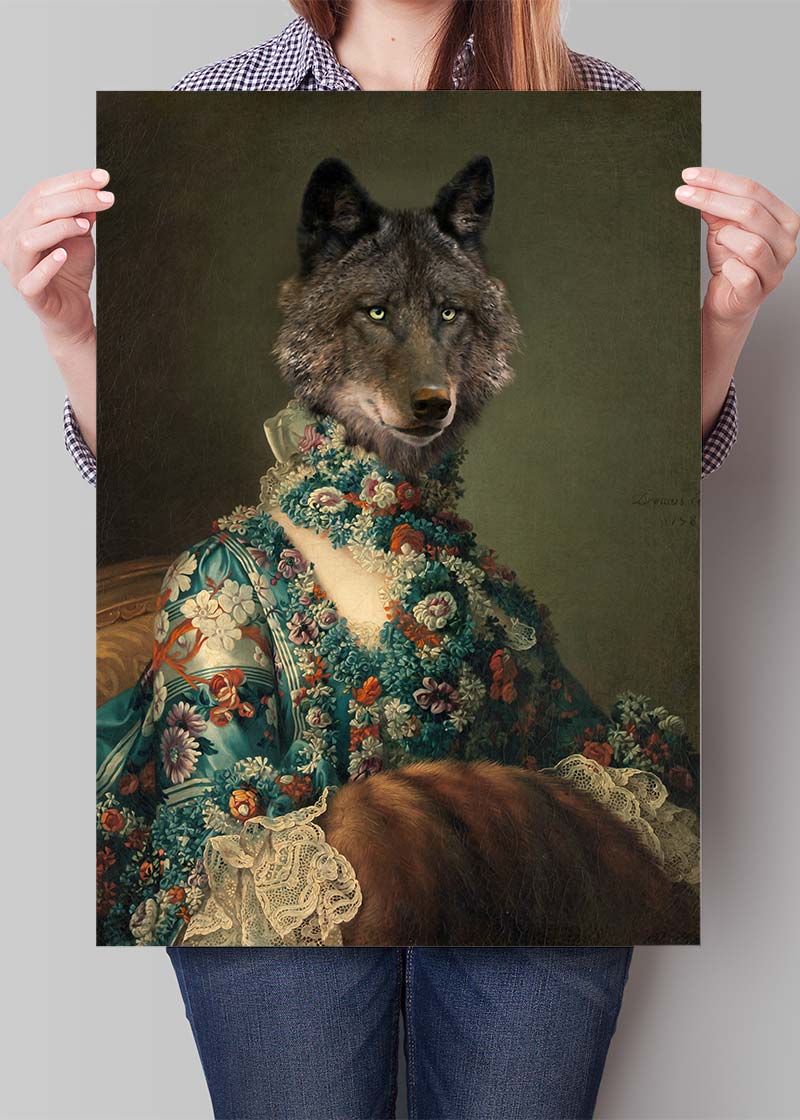 Wolf Lady Portrait Print