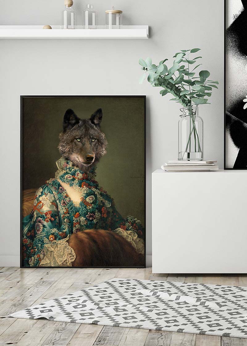 Wolf Lady Portrait Print