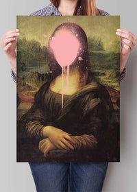 Mona Lisa Splat Spray Paint Face Altered Art Portrait Print