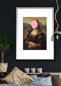 Mona Lisa Splat Spray Paint Face Altered Art Portrait Print