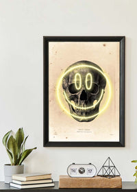 Happy Face Skull Neon Print