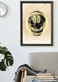 Happy Face Skull Neon Print