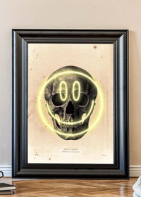 Happy Face Skull Neon Print