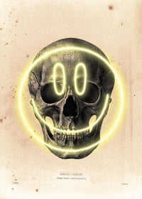 Happy Face Skull Neon Print