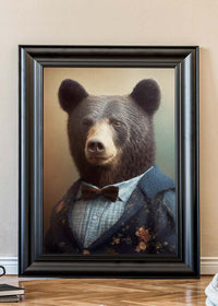 Black Bear Animal Head Portrait Print