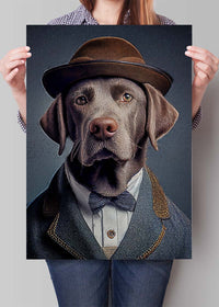 Black Labrador Animal Head Portrait Print