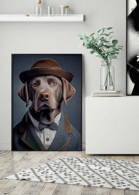 Black Labrador Animal Head Portrait Print