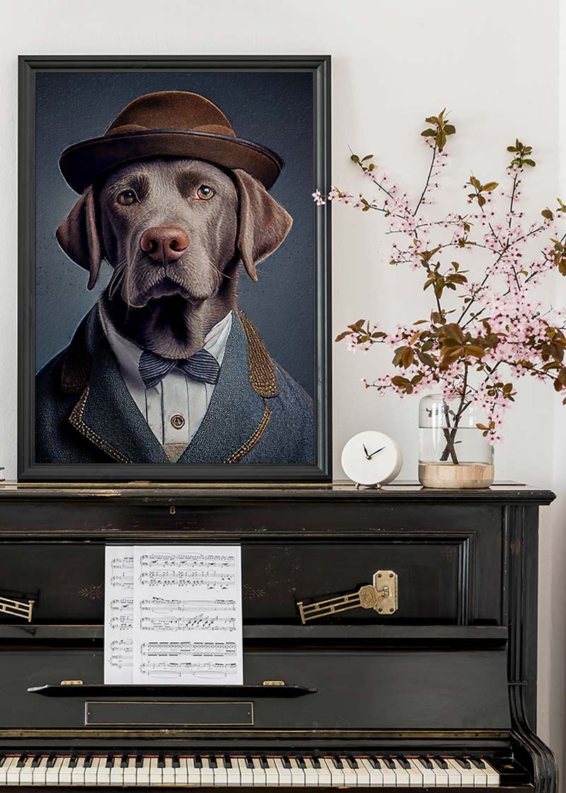 Black Labrador Animal Head Portrait Print