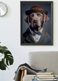 Black Labrador Animal Head Portrait Print