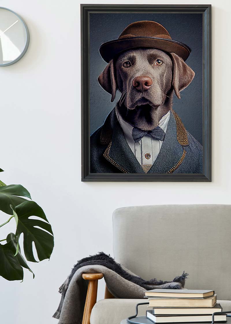 Black Labrador Animal Head Portrait Print