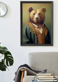 Brown Bear Animal Head Portrait Print