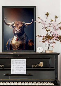Bull Animal Head Portrait Print