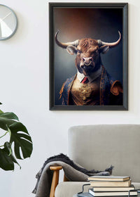 Bull Animal Head Portrait Print