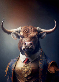 Bull Animal Head Portrait Print