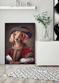 Dachshund Sausage Dog Animal Head Portrait Print