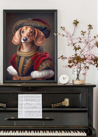 Dachshund Sausage Dog Animal Head Portrait Print