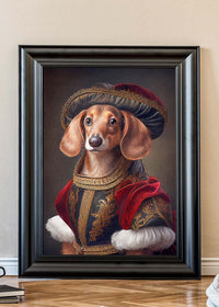 Dachshund Sausage Dog Animal Head Portrait Print