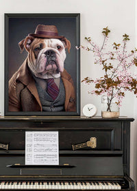 English Bulldog Animal Head Portrait Print