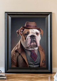 English Bulldog Animal Head Portrait Print