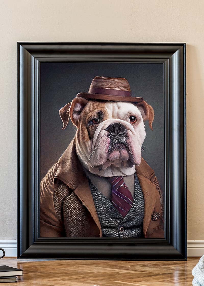 English Bulldog Animal Head Portrait Print