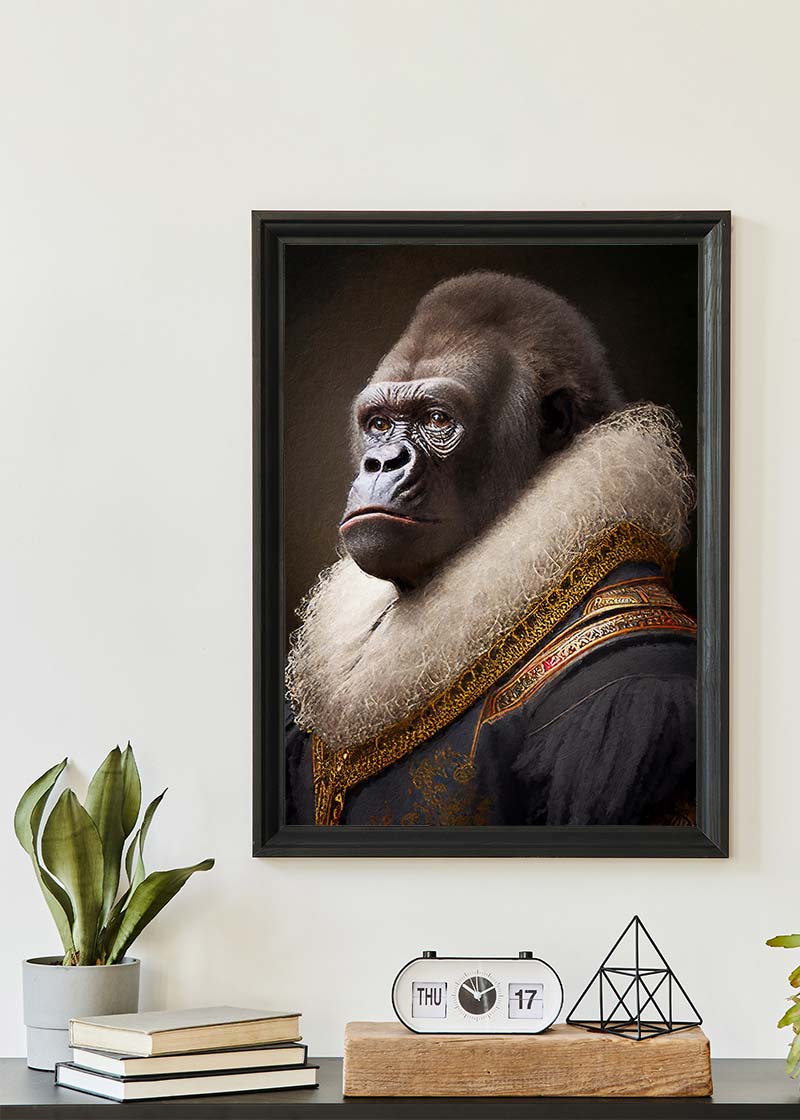 Gorilla Animal Head Portrait Print