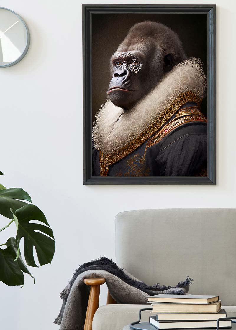 Gorilla Animal Head Portrait Print