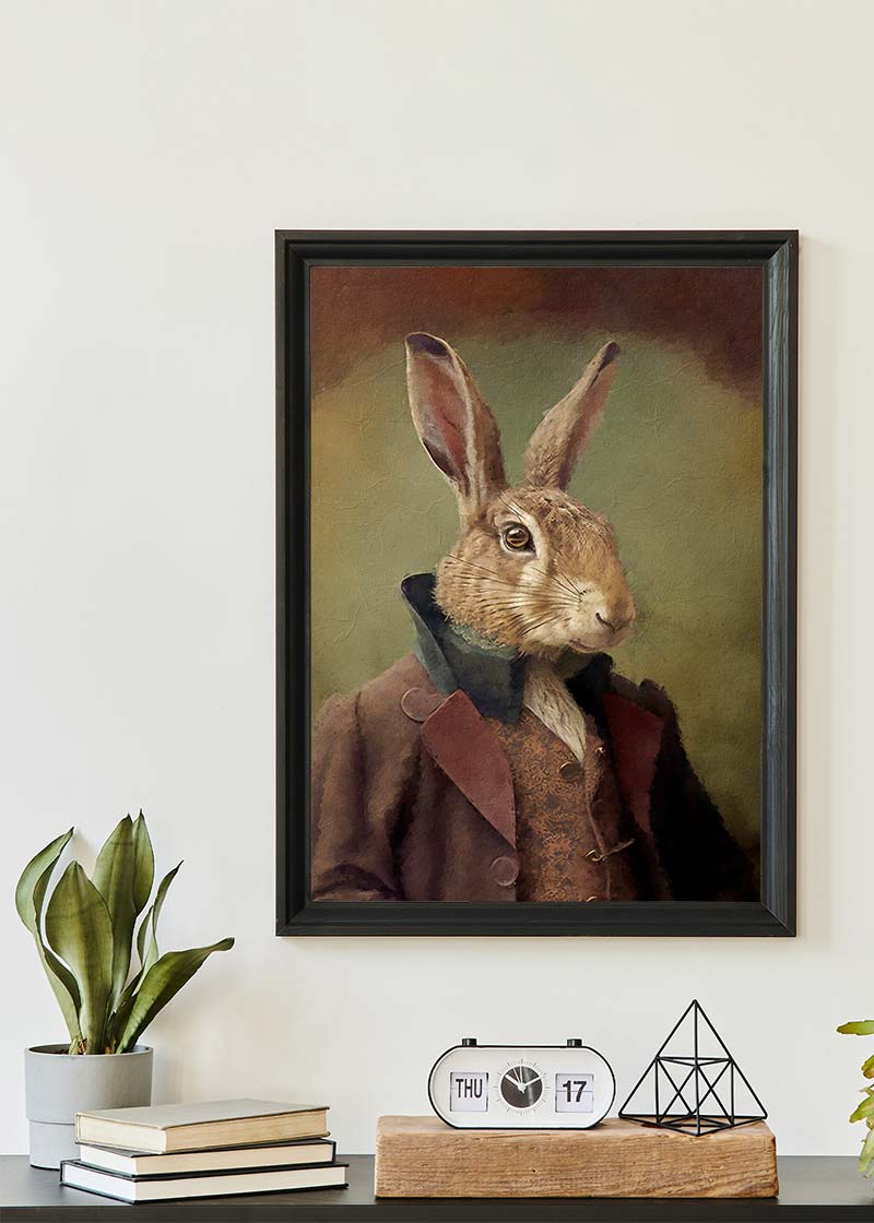 Hare Animal Head Portrait Print