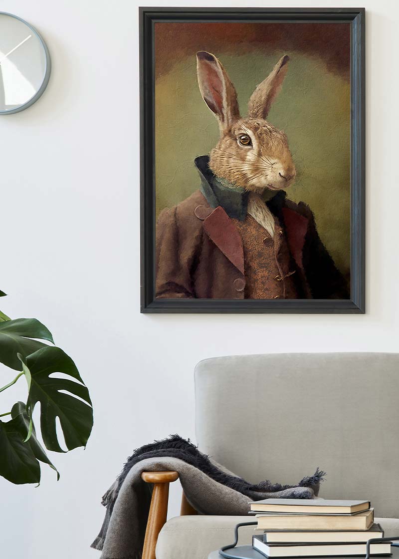 Hare Animal Head Portrait Print