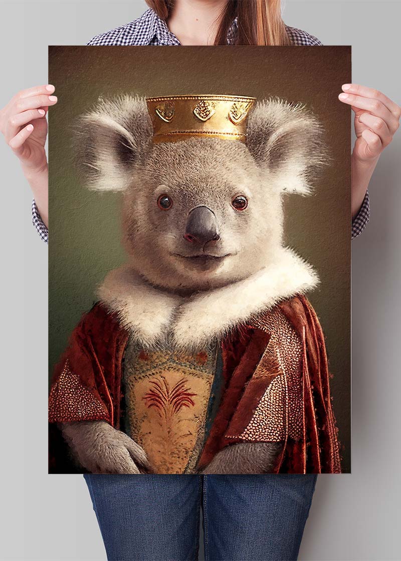 Koala Bear Animal Head Portrait Print
