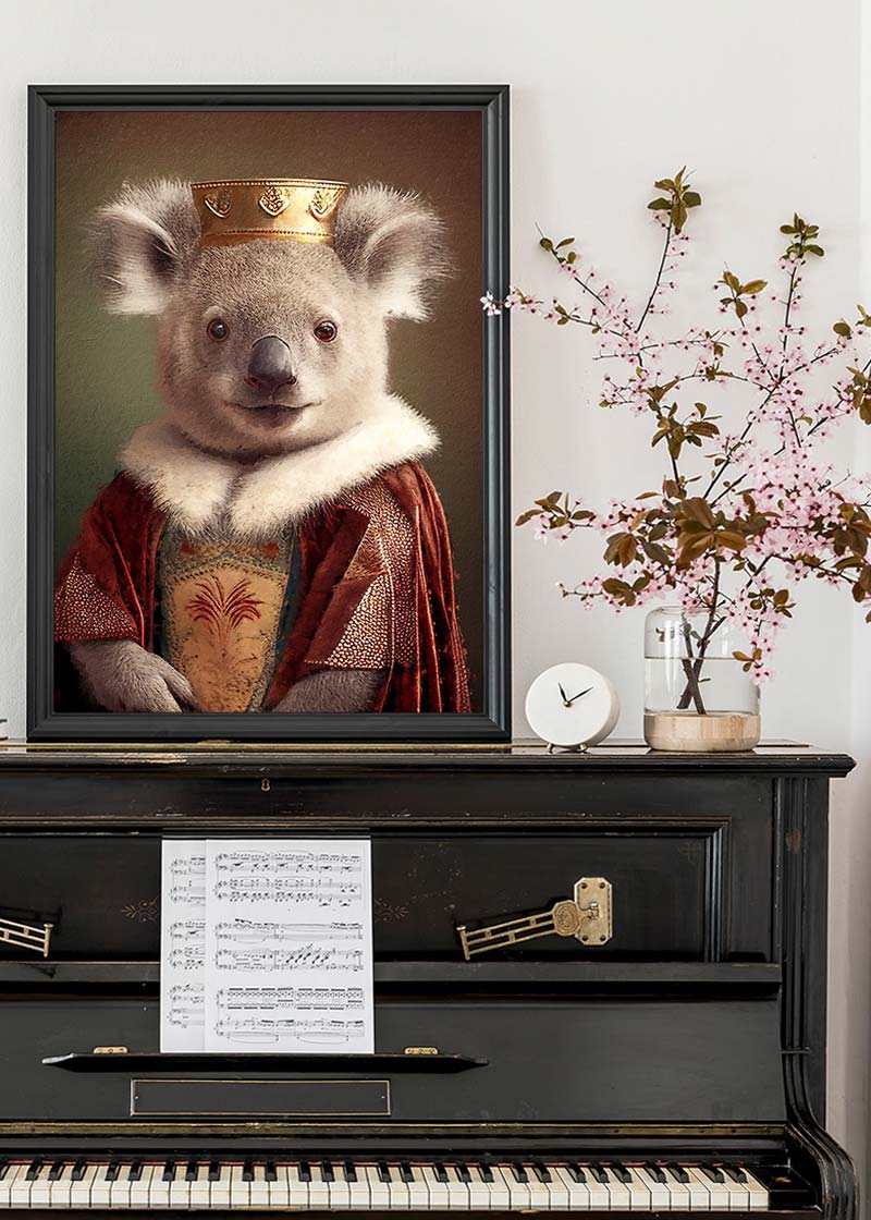 Koala Bear Animal Head Portrait Print