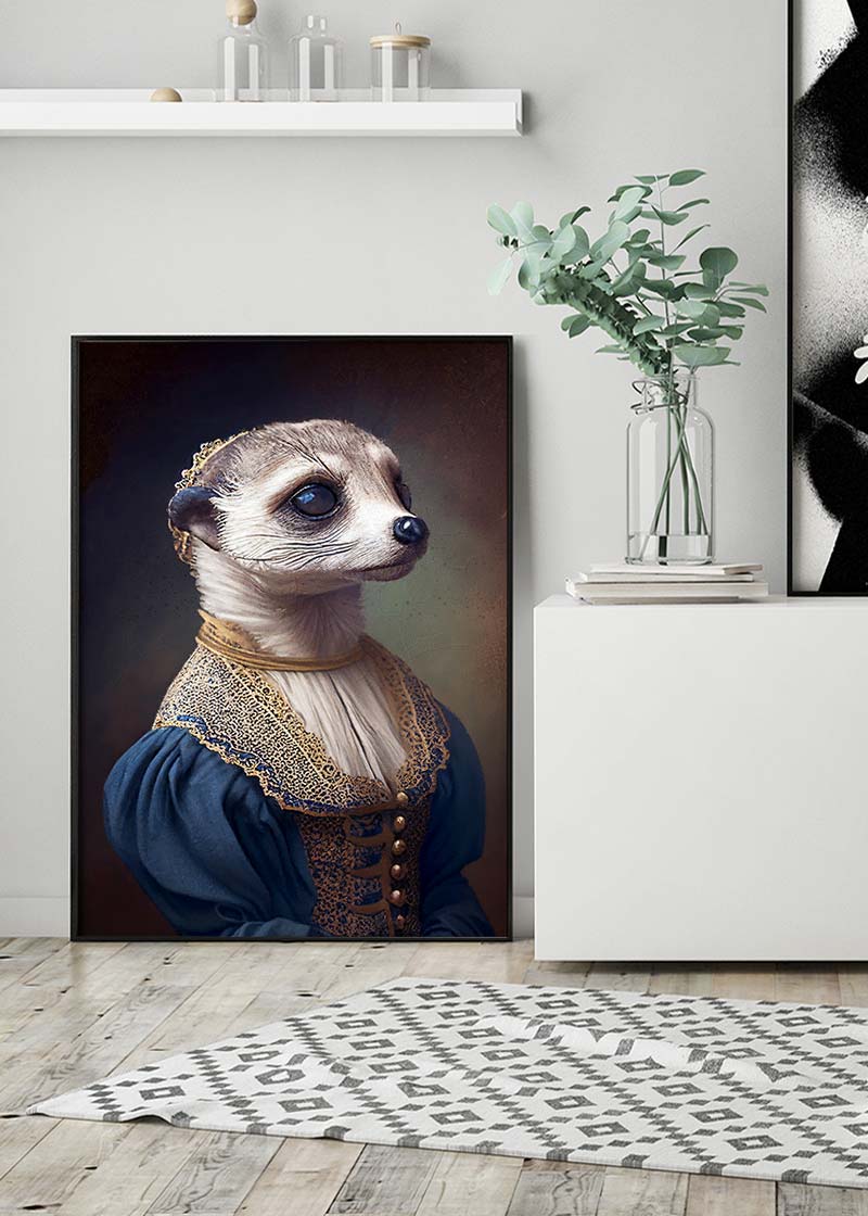 Meerkat Animal Head Portrait Print