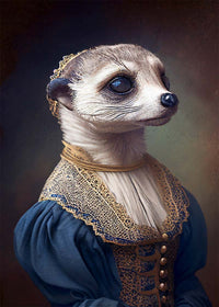 Meerkat Animal Head Portrait Print