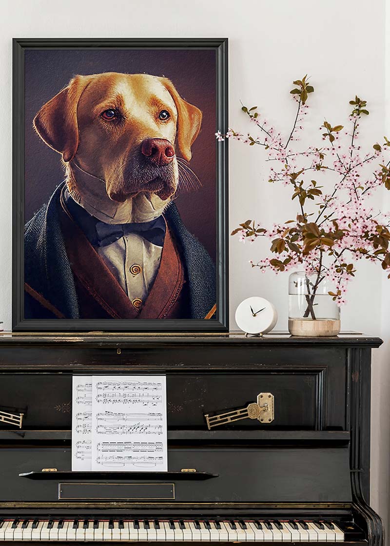 Yellow Labrador Animal Head Portrait Print