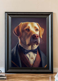 Yellow Labrador Animal Head Portrait Print