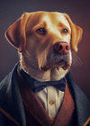 Yellow Labrador Animal Head Portrait Print
