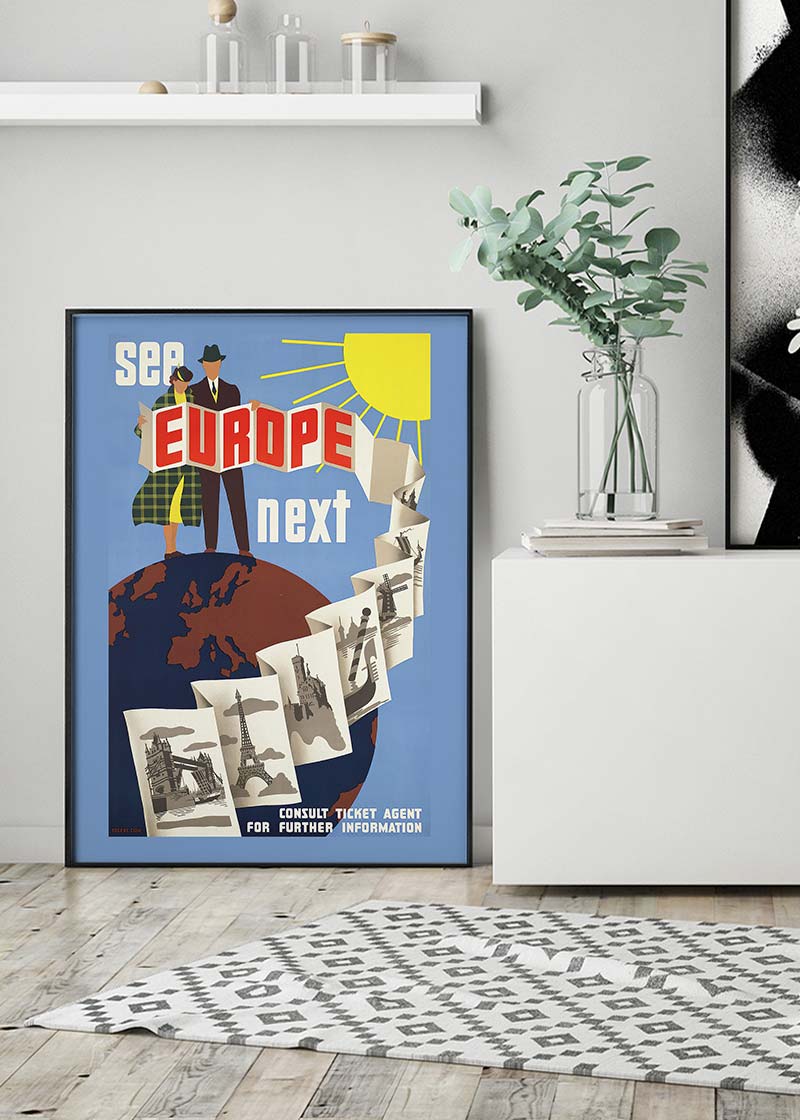 See Europe Vintage Travel Poster