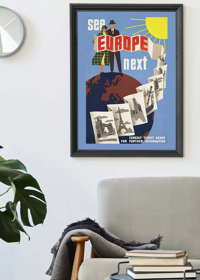 See Europe Vintage Travel Poster